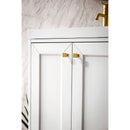 James Martin Chianti 24" Single Vanity Cabinet Glossy White with White Glossy Resin Countertop E303-V24-GW-WG