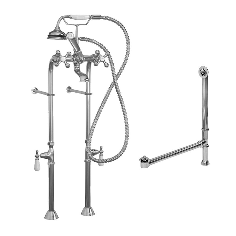 Cambridge Plumbing Complete Free Standing Package for Clawfoot Tub Faucet assembly PC