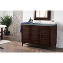 James Martin Portland 48" Single Vanity Burnished Mahogany with 3 cm Cala Blue Quartz Top 620-V48-BNM-3CBL