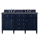 James Martin Brittany 60" Victory Blue Double Vanity with 3 cm Charcoal Soapstone Quartz Top 650-V60D-VBL-3CSP