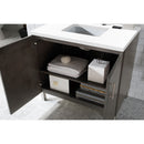 James Martin Metropolitan 36" Single Vanity Silver Oak with 3 cm Classic White Quartz Top 850-V36-SOK-3CLW