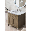 James Martin Chicago 30" Single Vanity Whitewashed Walnut with 3 cm Carrara Marble Top 305-V30-WWW-3CAR