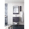 James Martin Milan 23.6" Single Vanity Cabinet Modern Gray Glossy Brushed Nickel with Glossy White Composite Top 801V23.6MGGBNKGW