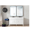 James Martin Linear 59" Double Vanity Glossy White with Glossy White Composite Top 210-V59D-GW-GW