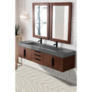 James Martin Mercer Island 72" Double Vanity Coffee Oak Matte Black with Dusk Gray Glossy Composite Top 389-V72D-CFO-MB-DGG