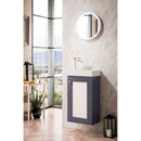 James Martin Chianti 16" Single Vanity Cabinet Mineral Gray with White Glossy Resin Countertop E303-V16-MG-WG