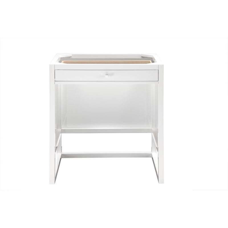 James Martin Athens 60" Single Vanity Cabinet Glossy White with 3 cm Eternal Jasmine Pearl Quartz Top E645-V60S-GW-3EJP