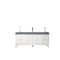 James Martin Linear 72" Single Vanity Glossy White with Dusk Grey Glossy Composite Top 210-V72S-GW-DGG