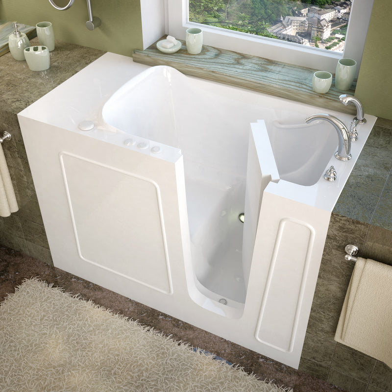 MediTub Walk-In 26" x 53" Right Drain White Soaking Walk-In Bathtub