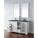 James Martin Providence 60" Double Vanity Cabinet Bright White with 3 cm Charcoal Soapstone Quartz Top 238-105-V60D-BW-3CSP