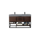 James Martin Columbia 59" Double Vanity Coffee Oak Matte Black with Dusk Gray Glossy Composite Top 388-V59D-CFO-MB-DGG