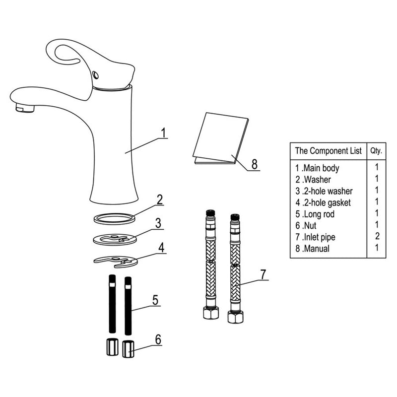 ALFI Brushed Nickel Single Lever Bathroom Faucet AB1295-BN