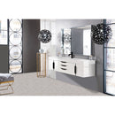 James Martin Mercer Island 72" Single Vanity Glossy White Matte Black with Glossy White Composite Top 389-V72S-GW-MB-GW