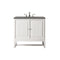 James Martin Athens 36" Single Vanity Cabinet Glossy White with 3 cm Grey Expo Quartz Top E645-V36-GW-3GEX