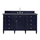 James Martin Brittany 60" Victory Blue Single Vanity with 3 cm Charcoal Soapstone Quartz Top 650-V60S-VBL-3CSP