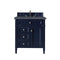 James Martin Brittany 30" Single Vanity Victory Blue with 3 cm Charcoal Soapstone Quartz Top 650-V30-VBL-3CSP