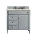 James Martin Brittany 36" Urban Gray Single Vanity with 3 cm Eternal Marfil Quartz Top 650-V36-UGR-3EMR