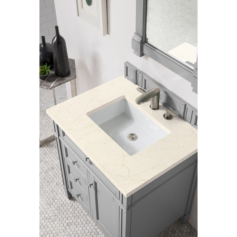 James Martin Brittany 30" Single Vanity Urban Gray with 3 cm Eternal Marfil Quartz Top 650-V30-UGR-3EMR