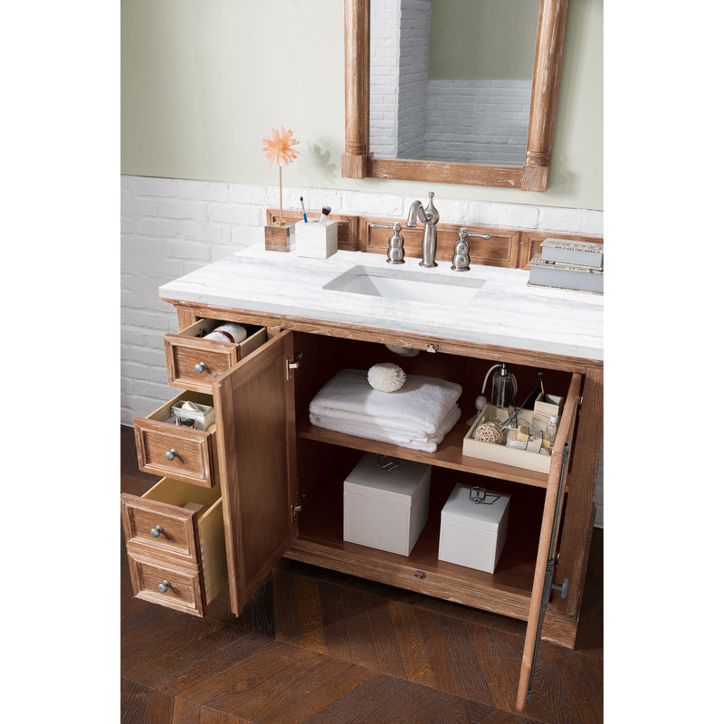 James Martin Providence 48" Driftwood Single Vanity with 3 cm Arctic Fall Solid Surface Top 238-105-5211-3AF