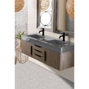 James Martin Mercer Island 59" Double Vanity Ash Gray Matte Black with Dusk Gray Glossy Composite Top 389-V59D-AGR-MB-DGG