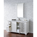 James Martin Providence 60" Bright White Single Vanity with 3 cm Carrara Marble Top 238-105-V60S-BW-3CAR