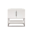 James Martin Columbia 31.5" Single Vanity Cabinet Glossy White Brushed Nickel 388-V31.5-GW-BNK