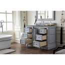 James Martin De Soto 48" Single Vanity Silver Gray with 3 cm Gray Expo Quartz Top 825-V48-SL-3GEX