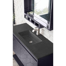 James Martin Milan 47.3" Single Vanity Cabinet Modern Gray Glossy Brushed Nickel with Charcoal Black Composite Top 801V47.3MGGBNKCHB