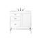 James Martin Addison 36" Single Vanity Cabinet Glossy White with 3 cm Carrara White Top E444-V36-GW-3CAR