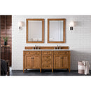 James Martin Brittany 72" Saddle Brown Double Vanity with 3 cm Carrara Marble Top 650-V72-SBR-3CAR