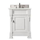 James Martin Brookfield 26" Bright White Single Vanity with 3 cm Eternal Serena Quartz Top 147-V26-BW-3ESR