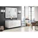 James Martin Athens 60" Double Vanity Cabinet Glossy White with 3 cm Carrara White Top E645-V60D-GW-3CAR