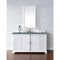 James Martin Providence 60" Single Vanity Cabinet Bright White with 3 cm Cala Blue Quartz Top 238-105-V60S-BW-3CBL