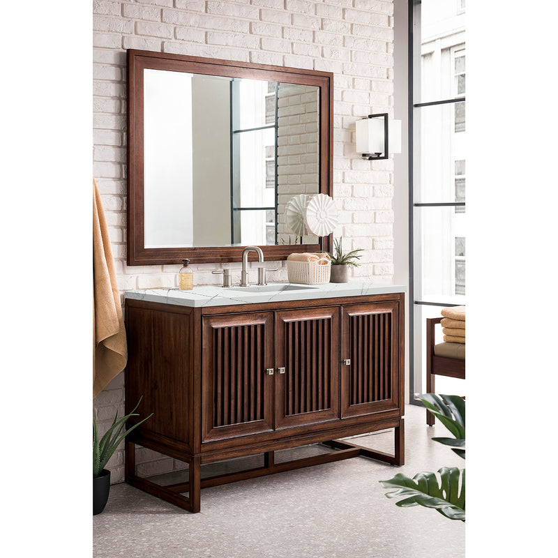 James Martin Athens 48" Single Vanity Cabinet Mid Century Acacia with 3 cm Ethereal Noctis Top E645-V48-MCA-3ENC