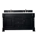 James Martin Brookfield 60" Antique Black Double Vanity with 3 cm Classic White Quartz Top 147-114-5631-3CLW