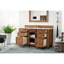 James Martin Bristol 60" Single Vanity Saddle Brown with 3 cm Eternal Marfil Quartz Top 157-V60S-SBR-3EMR