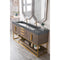 James Martin Columbia 72" Double Vanity Ash Gray Radiant Gold with Dusk Gray Glossy Composite Top 388-V72D-AGR-RG-DGG