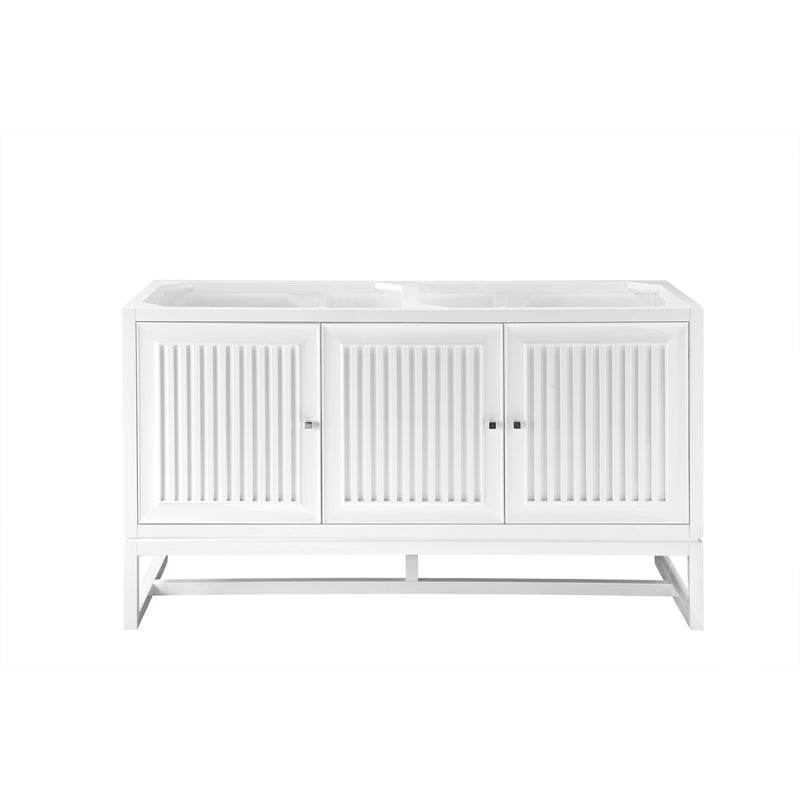 James Martin Athens 60" Double Vanity Cabinet Glossy White E645-V60D-GW