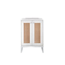 James Martin Chianti 24" Single Vanity Cabinet Glossy White Brushed Nickel E303-V24-GW-BNK