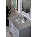 James Martin Palisades 36" Single Vanity Silver Gray with 3 cm Grey Expo Quartz Top 527-V36-SL-3GEX