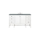 James Martin Addison 60" Single Vanity Cabinet  Glossy White with 3 cm Cala Blue Top E444-V60S-GW-3CBL