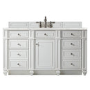 James Martin Bristol 60" Single Vanity Bright White with 3 cm Eternal Jasmine Pearl Quartz Top 157-V60S-BW-3EJP