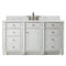 James Martin Bristol 60" Single Vanity Bright White with 3 cm Eternal Jasmine Pearl Quartz Top 157-V60S-BW-3EJP