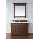 James Martin Brookfield 48" Warm Cherry Single Vanity with 3 cm Ethereal Noctis Quartz Top 147-114-5286-3ENC