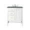 James Martin Addison 30" Single Vanity Cabinet Glossy White with 3 cm Cala Blue Top E444-V30-GW-3CBL