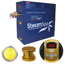 SteamSpa Indulgence 9 KW QuickStart Acu-Steam Bath Generator Package in Polished Gold