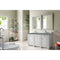 James Martin Bristol 60" Double Vanity Bright White with 3 cm Cala Blue Quartz Top 157-V60D-BW-3CBL