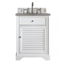 James Martin Savannah 26" Single Vanity Cabinet Bright White with 3 cm Grey Expo Quartz Top 238-104-V26-BW-3GEX