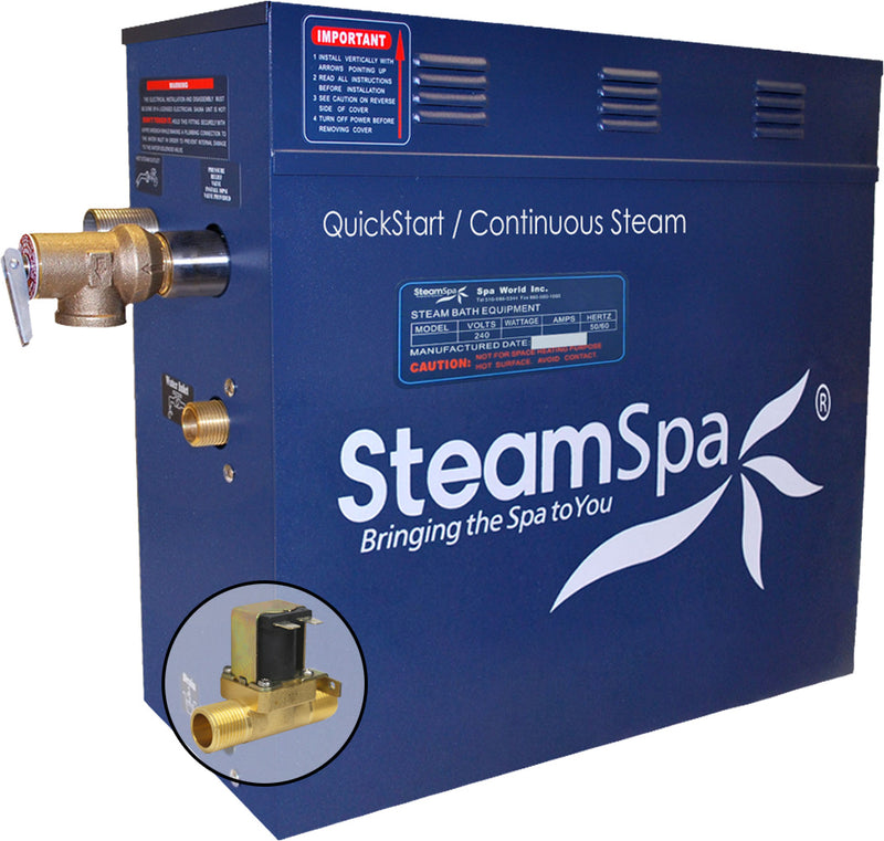 SteamSpa 12 KW QuickStart Acu-Steam Bath Generator with Built-in Auto Drain