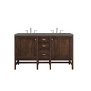 James Martin Addison 60" Double Vanity Cabinet Mid Century Acacia with 3 cm Grey Expo Quartz Top E444-V60D-MCA-3GEX